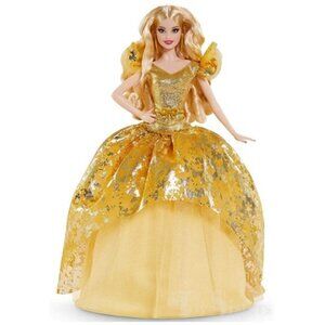 Signature Holiday Barbie 2020     Golden Colors     Blonde Long Hair